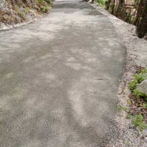 CHEMIN EN GRAVE CIMENT DANS UNE STABULATION