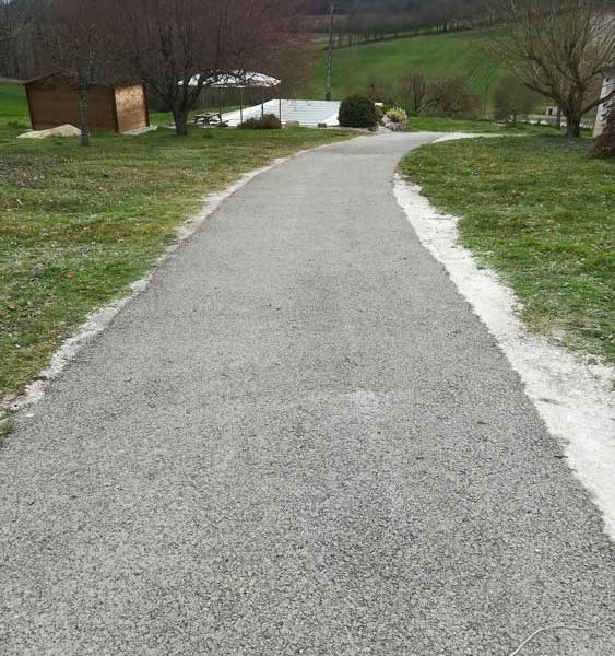 Etape de création du chemin accès en ciment